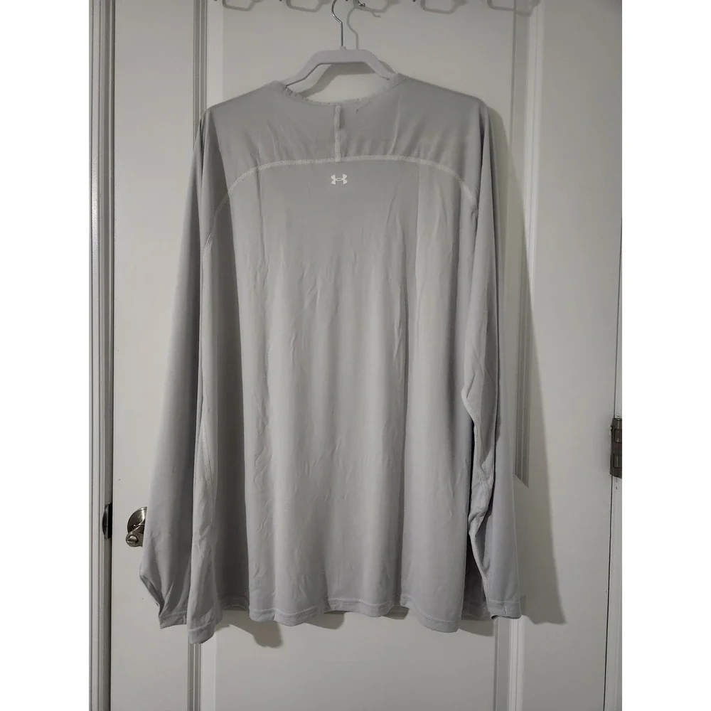 UNDER ARMOUR  Men's T-Shirt‎ Fish Elite Crew Long Sleeve UPF40 Gray Size 3XL